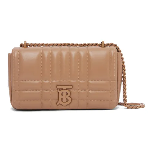 Burberry Lola Lola Bag Quilting Lambskin Shoulder Bag Crossbody Bag Small Size Women's Camel