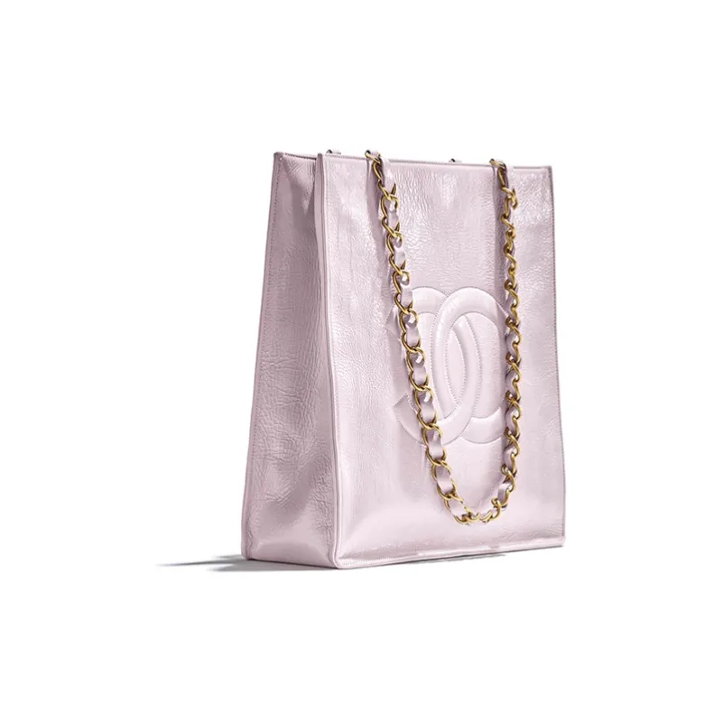 CHANEL Calfskin And Gold Metal Shoulder Bag Women's Purple Lilac-1