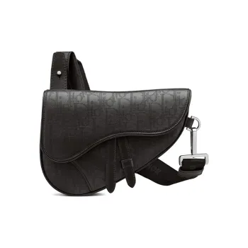 DIOR Saddle Cow Leather Saddle Bag Shoulder Bag Fanny Pack Sling Bag Crossbody Bag Mini Men's Black