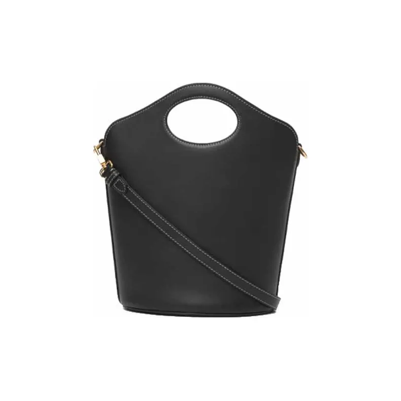 Burberry Pocket Bag Canvas Cow Leather Handbag Small Size Women's Black-2