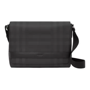 Burberry Polyurethane Messenger Bag Shoulder Bag Crossbody Bag Men's Black