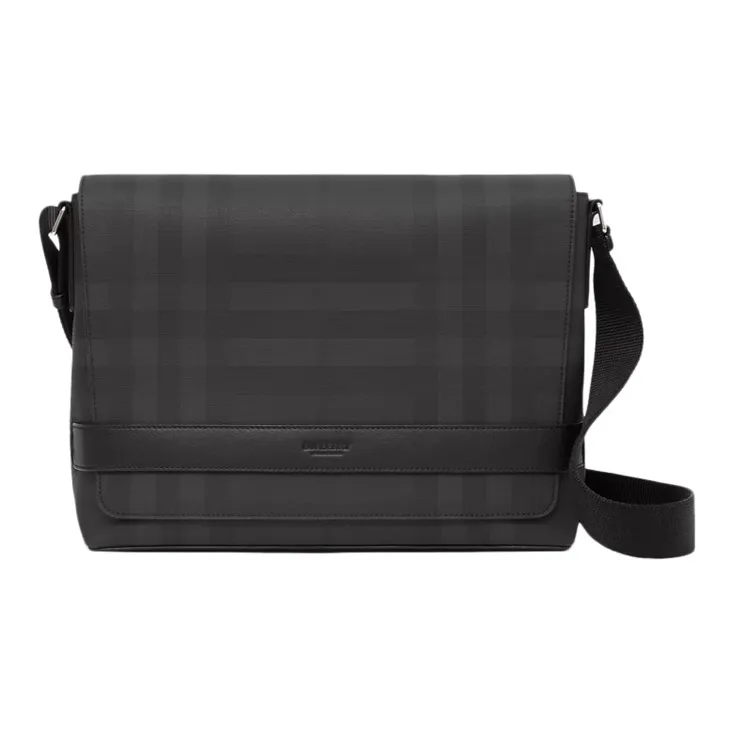 Burberry Polyurethane Messenger Bag Shoulder Bag Crossbody Bag Men's Black-0