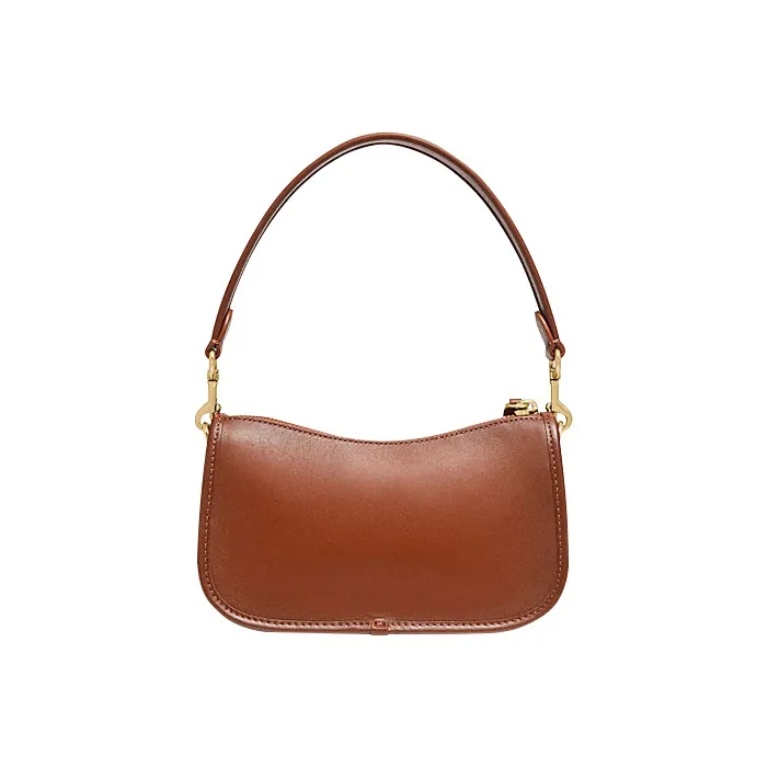 COACH Swinger Leather Shoulder Bag, Pochette, Handbag, Crossbody Bag, Shoulder Bag Women's Brown-2