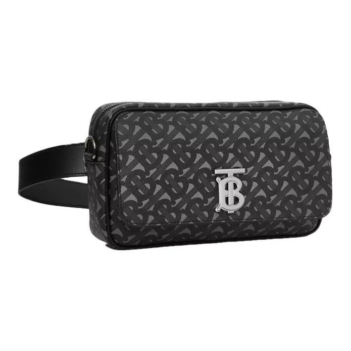 Burberry Eco Friendly Canvas Fanny Pack Regular Men's Gray, Black-1
