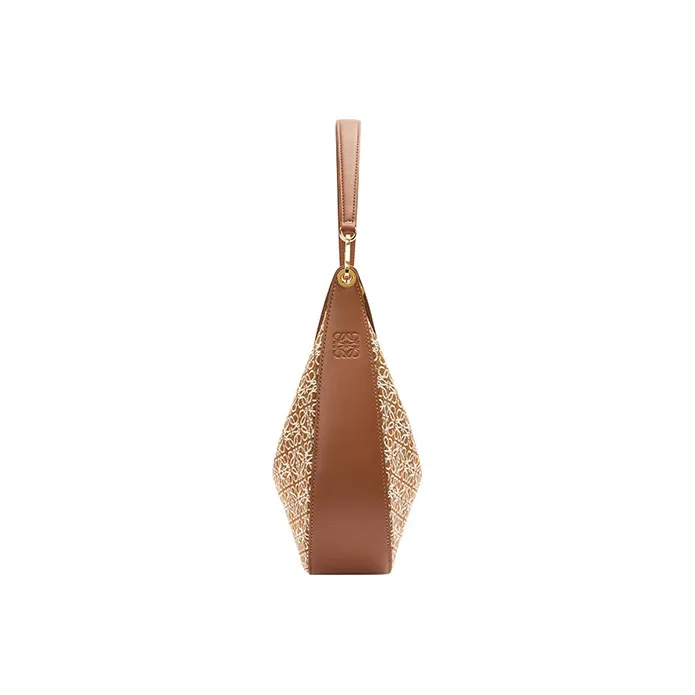 LOEWE Luna Shoulder Bag Anagram Jacquard Tan/Pecan-2