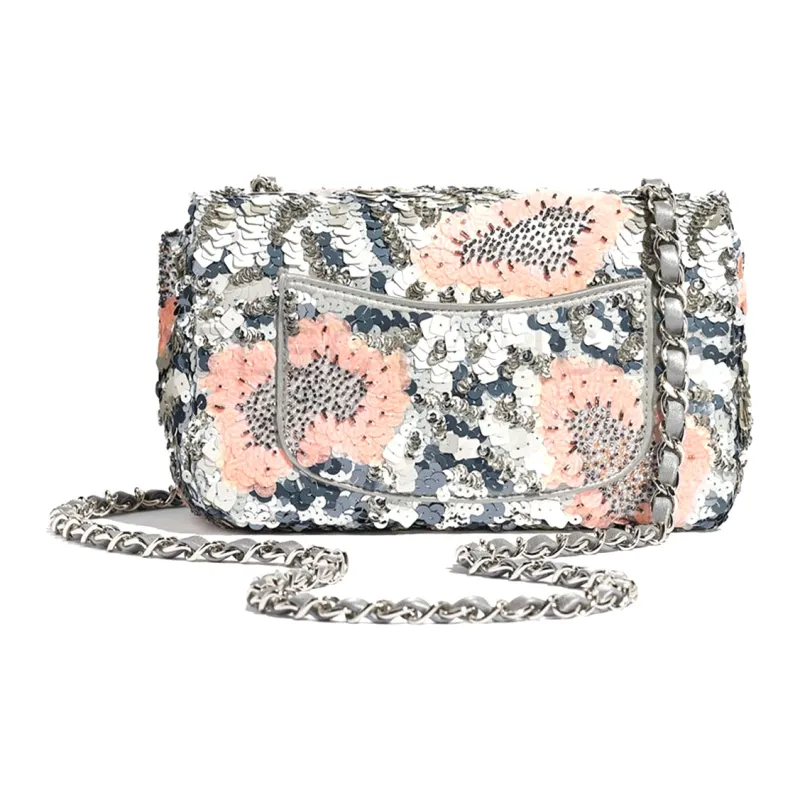CHANEL Sequins Glass Pearl & Silver Metal Shoulder Bag Mini Women's Multicolor-1