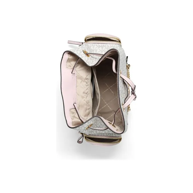 MICHAEL KORS Jet Set Artificial Leather Backpack Medium Size Women's Vanilla Patch Pink-4