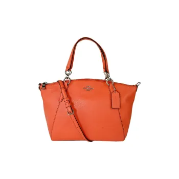 COACH Kelsey Leather Shoulder Bag Crossbody Bag Handbag Large Size Women's Orange