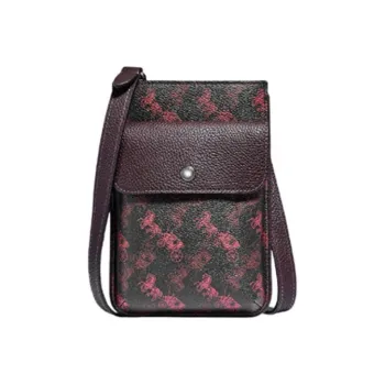 COACH Hybrid Patchwork Cow Leather Cell Phone Pouch Shoulder Bag Crossbody Bag Mini Men's Red