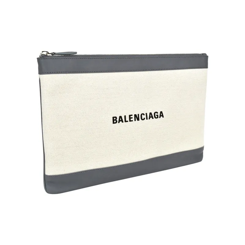 Balenciaga Canvas Clutch Women's Ecru-1