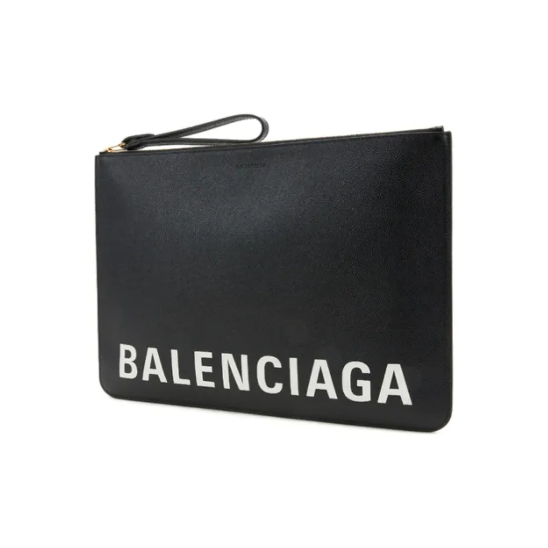 Balenciaga Calfskin Wristband Clutch Men's Black-1