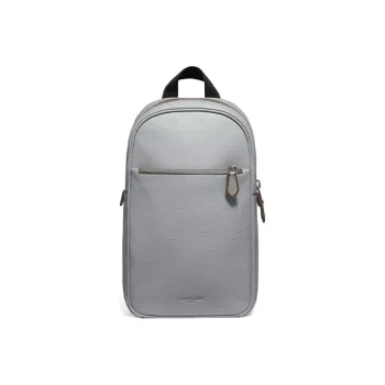 COACH Metropolitan Soft Leather One Shoulder Backpack, Sling Bag Small Size Men's Light Gray