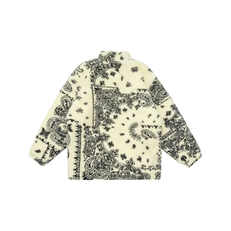 FEICHAI Letter Stand Collar Loose Fit Thickened Puffer Jacket Unisex Ivory-1