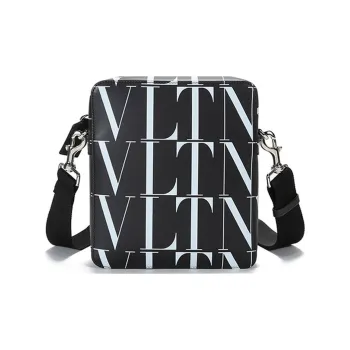 Valentino Cow Leather Crossbody Bag, Shoulder Bag Men's Black White