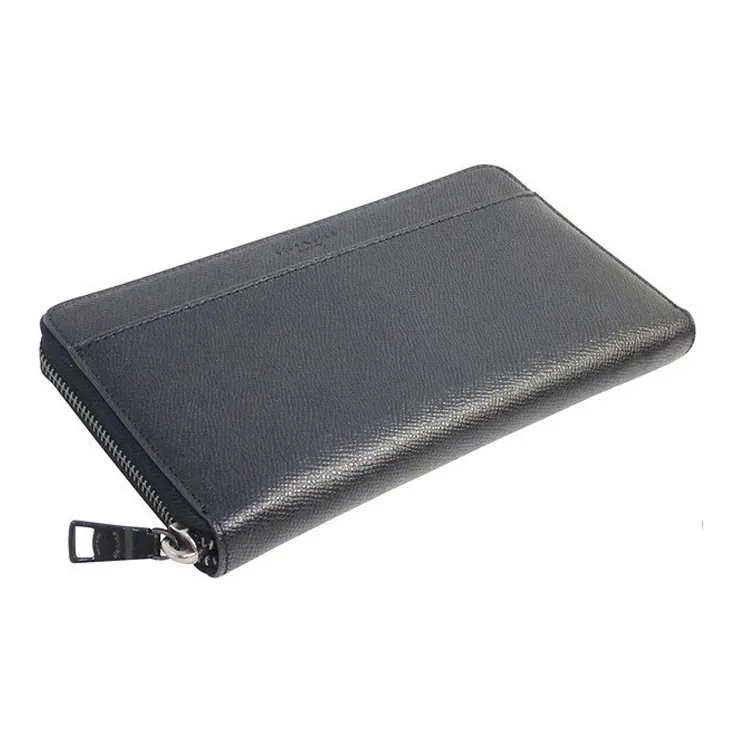 COACH Leather Wallet Clutch Tubas Men's Black-2