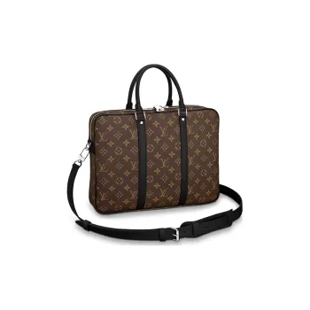 LOUIS VUITTON Canvas Briefcase, Laptop Bag, Shoulder Bag, Crossbody Bag, Handbag Trumpets Men's Brown