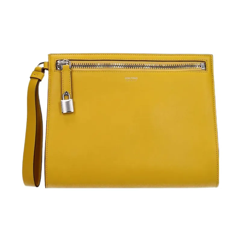 TF Leather Clutch Women's Yellow-0