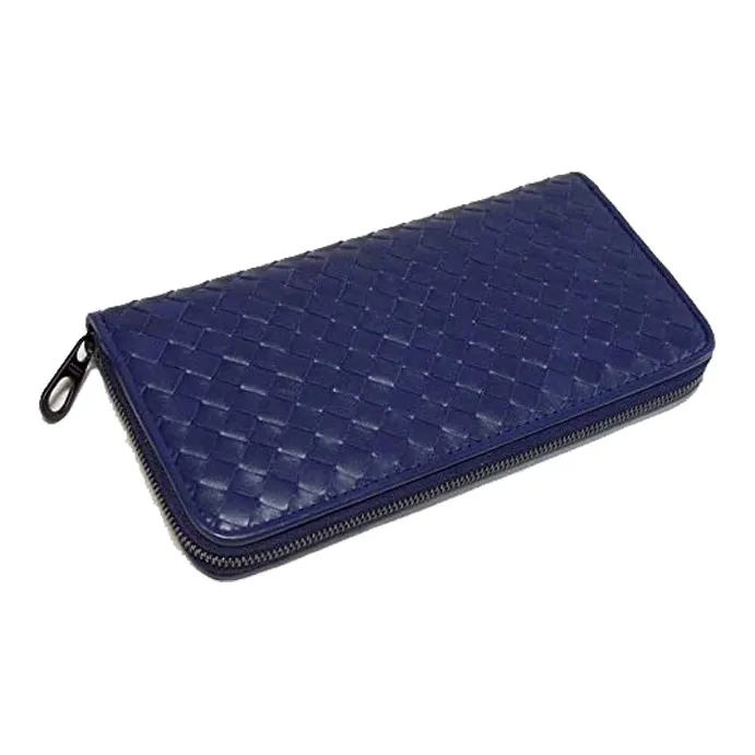 Bottega Veneta Cow Leather Wallet Unisex Blue-1