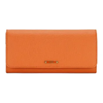 FENDI Leather Wallet Women's Orange Red