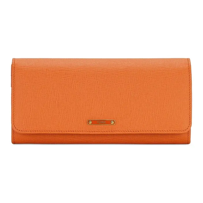 FENDI Leather Wallet Women's Orange Red-0