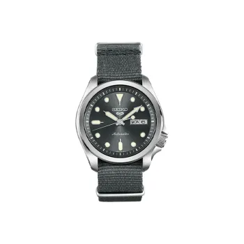 SEIKO Series 5 Automatic Mechanical Movement Nylon Strap Watch Men's Watches Gray Dial