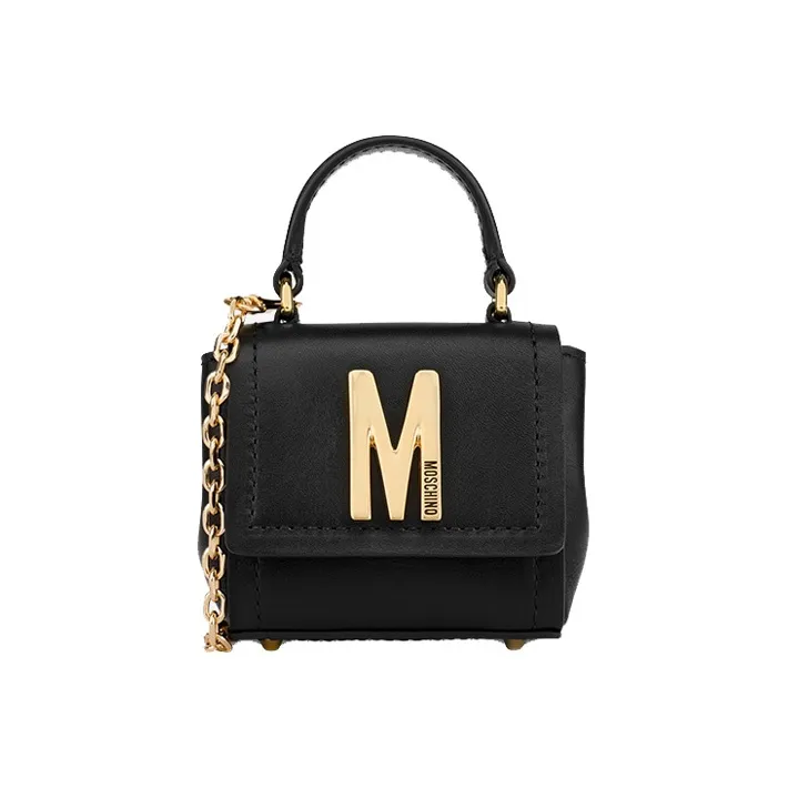 MOSCHINO Leather Mini Bag Shoulder Bag Crossbody Bag Women's Black-0