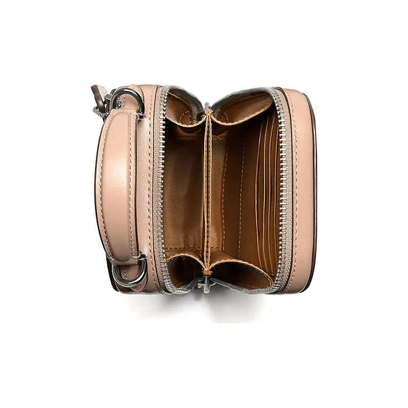 COACH Alie Leather Camera Bag Handbag Shoulder Bag Crossbody Bag Women's Milk Tea Beige-2