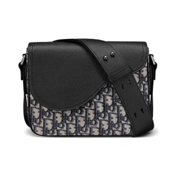 DIOR Saddle Grained Calfskin Saddle Bags Messenger Bag Shoulder Bag Crossbody Bag Mini Men's Beige/Black