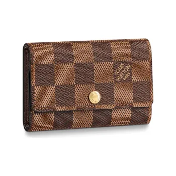 LOUIS VUITTON Canvas Key Pouch Regular Unisex Brown