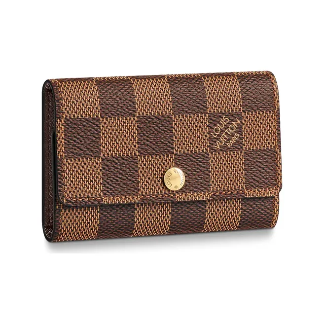 LOUIS VUITTON Canvas Key Pouch Regular Unisex Brown-0