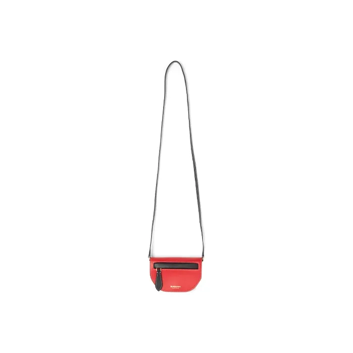 Burberry Olympia Lambskin Half-Moon Bag Card Holder Portable Crossbody Bag Shoulder Bag Women's Bright Red-3
