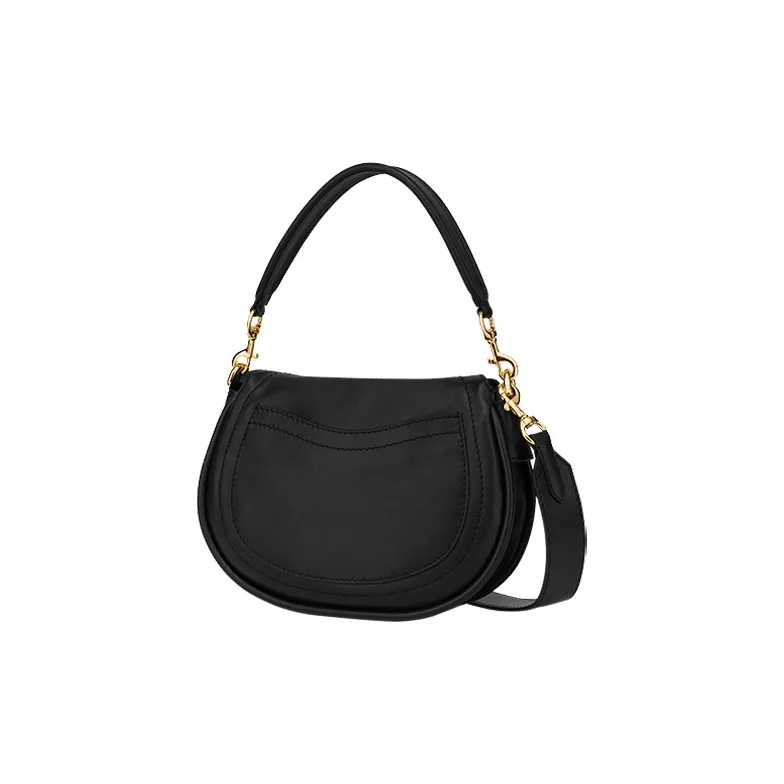 MOSCHINO Teddy Cow Leather Hobo Bag, Shoulder Bag, Handbag Small Size Women's Black-2