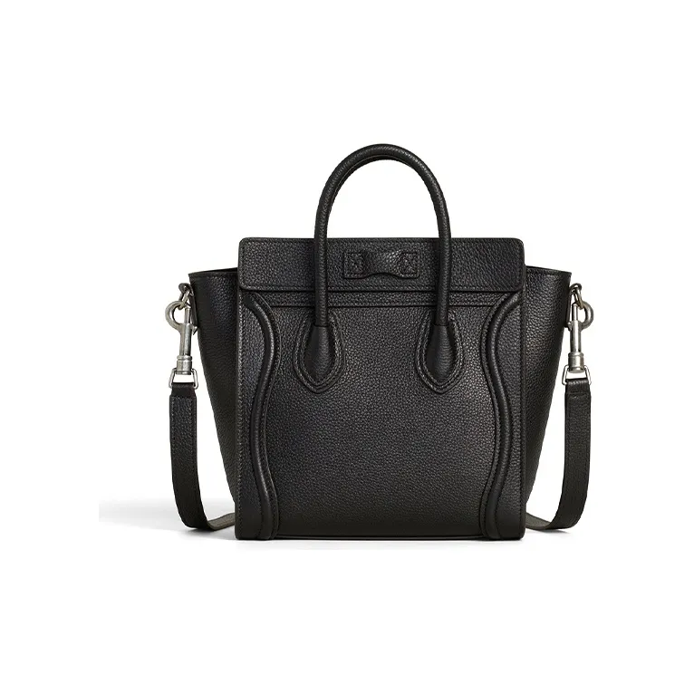 CELINE Luggage Calfskin Smiley Face Bag, Handbag, Shoulder Bag Women's Black-2