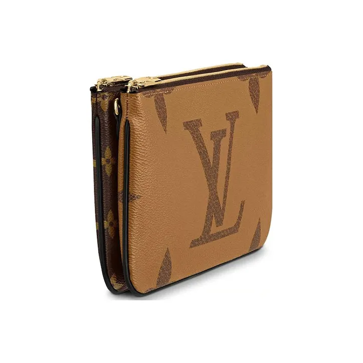 LOUIS VUITTON Pochette Double Zip Monogram Giant Reverse Brown-2