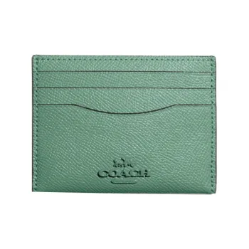 COACH Card Case Artificial Leather Card Holder Document Bag Card Holder Women's Green