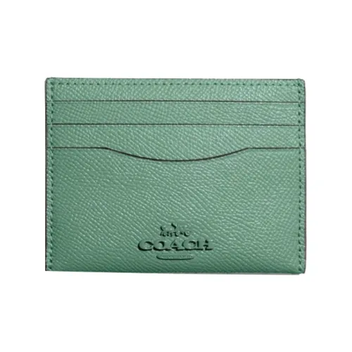 COACH Card Case Artificial Leather Card Holder Document Bag Card Holder Women's Green