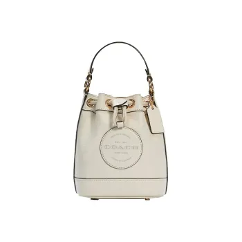 COACH Dempsey Refined Pebble Leather Bucket Bags Shoulder Bag Crossbody Bag Handbags Small Size Women's White