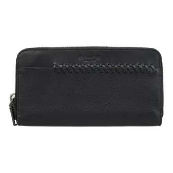 COACH Accordion Wallet Artificial Leather Wallet Clutch Men's Black