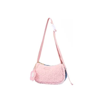 Miffy Lambswool Multicolor Shoulder Bag, Baguette Bag, Shoulder Bag, Crossbody Bag Women's Ecru/Pink