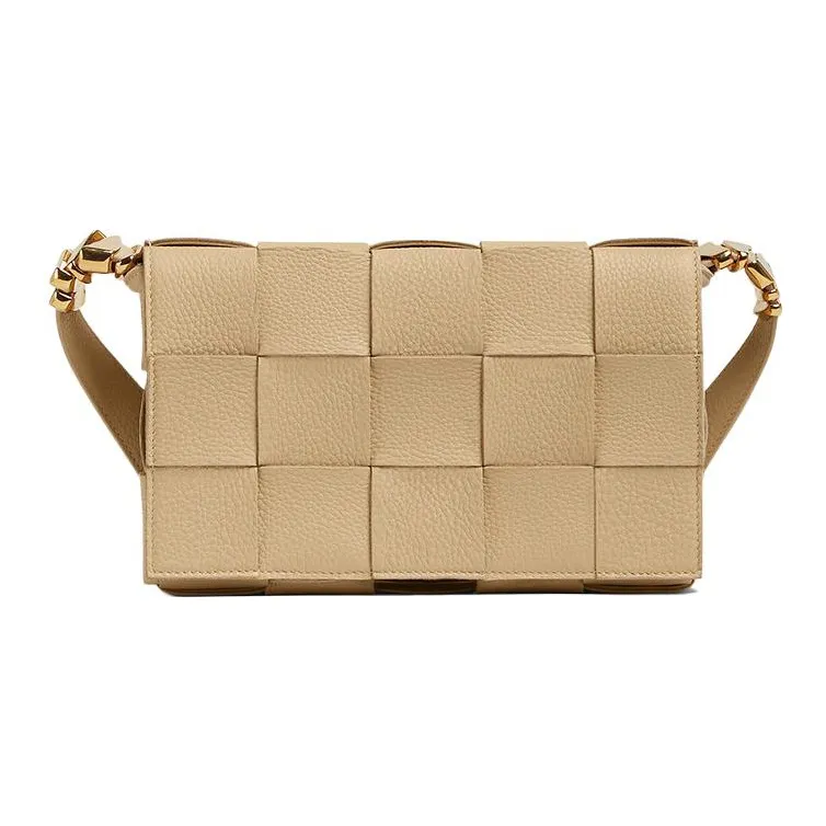Bottega Veneta CASSETTE Cow Leather Tofu Bag Camera Bag Crossbody Bag Shoulder Bag Unisex Beige-0