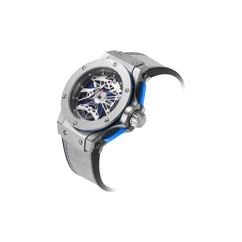 MARVEL Space Collection Automatic Mechanical Movement Rubber Strap Watch Men's Watches Black Dial M-6055SHS-2