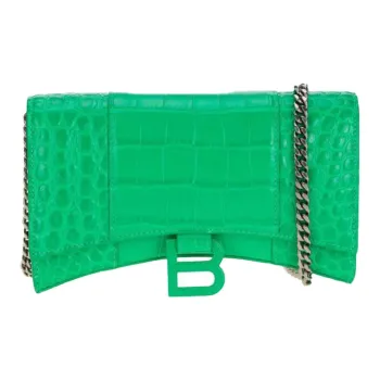 Balenciaga Leather Shoulder Bag Women's Green