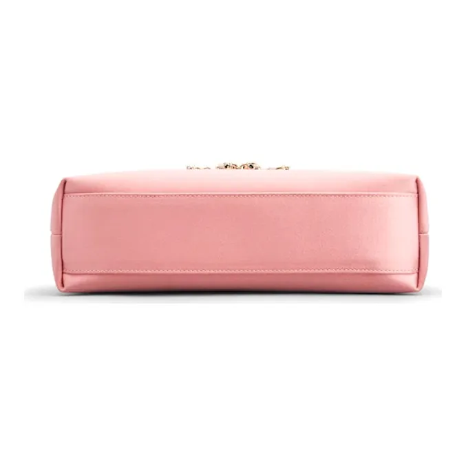 Roger Vivier Silk Satin Shoulder Bag, Handbag, Shoulder Bag Women's Pink Candy-4