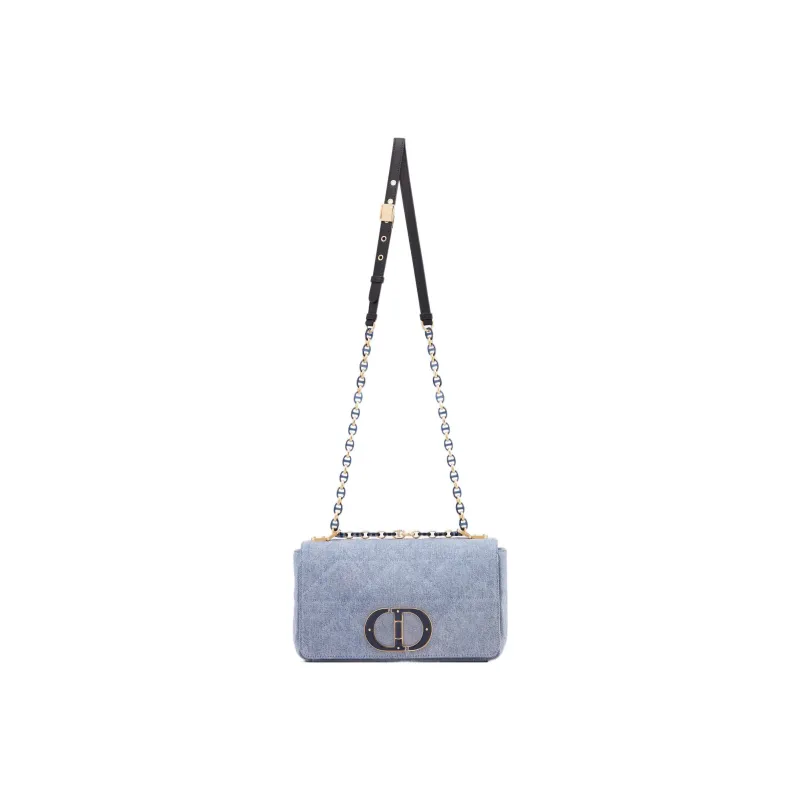 DIOR Caro Denim Handbag, Shoulder Bag, Crossbody Bag Medium Size Women's Blue-2