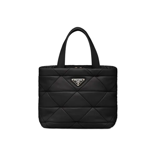 PRADA Soft Sheepskin Patchwork Tote Bag Shopping Bag Handbag Shoulder Bag Women's Black
