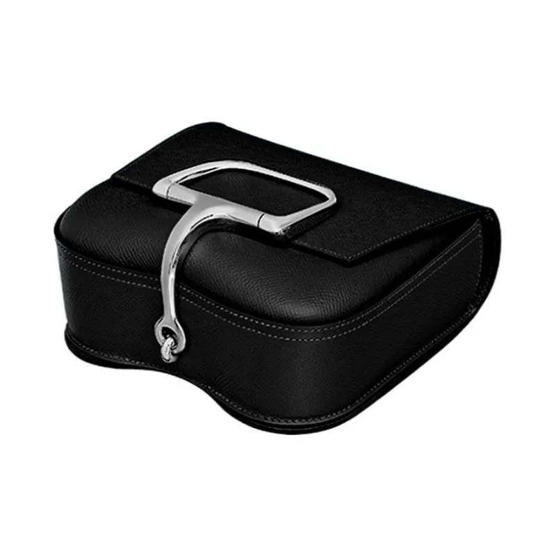 HERMES Della Cavalleria Epsom Calfskin Shoulder Bag Crossbody Bag Women's Noir Black-3
