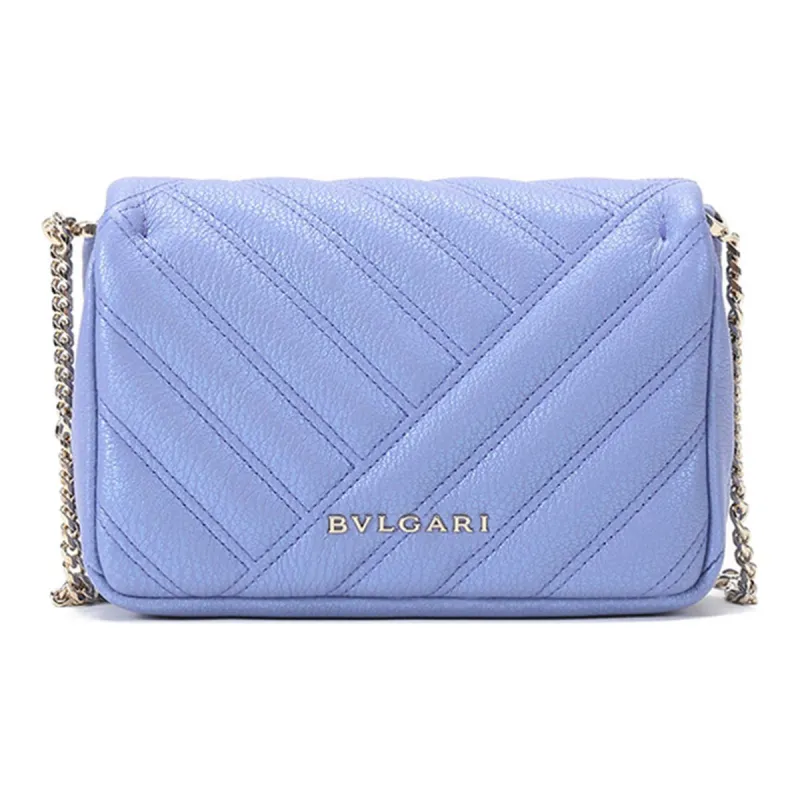 BVLGARI Serpenti Cabochon Sheepskin Chain Bag, Shoulder Bag Women's Lavender-3