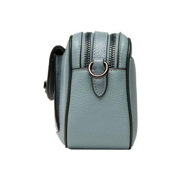 COACH Willow Pebbled Leather Camera Bag Shoulder Bag Crossbody Bag Small Size Women's Haze Blue-2