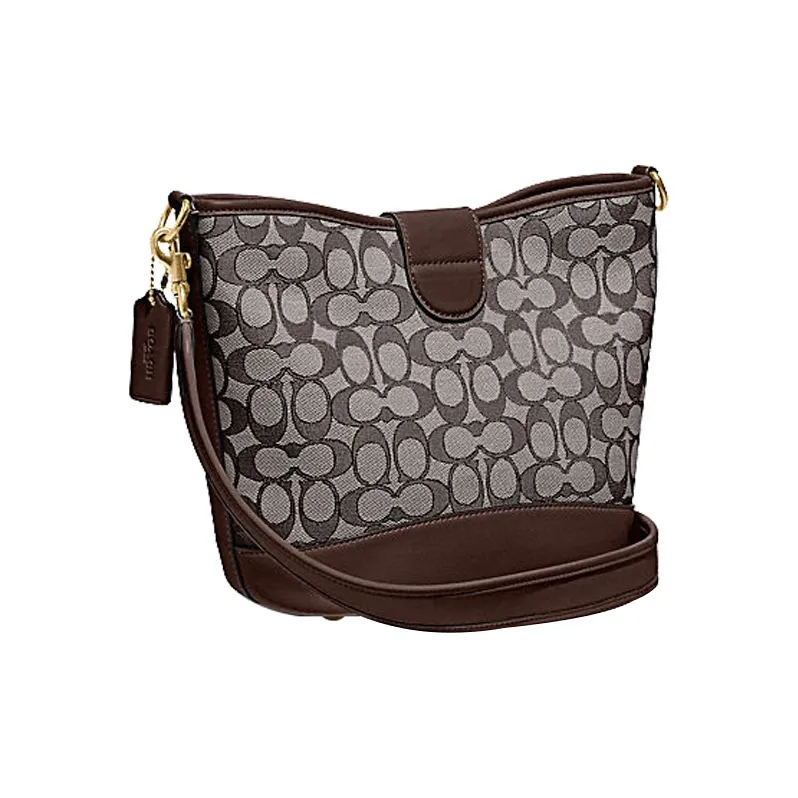 COACH TALI Jacquard Fabric Bucket Bags Shoulder Bag Crossbody Bag Regular Women's Khaki Brown-1