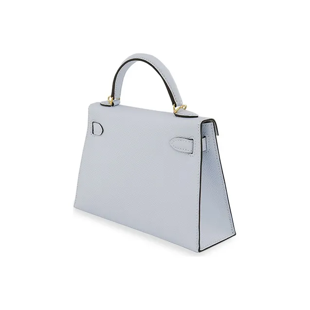 HERMES Kelly Epsom Leather Kelly Bag Shoulder Bag Crossbody Bag Handbag Women's T0 Smoke Blue-3